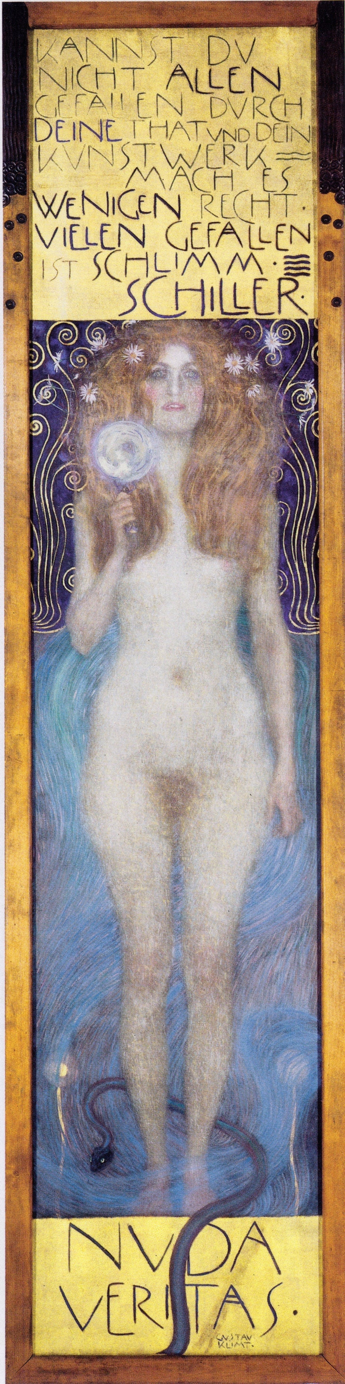 Nuda Veritas de Gustav Klimt, tableau vertical complet de 1899