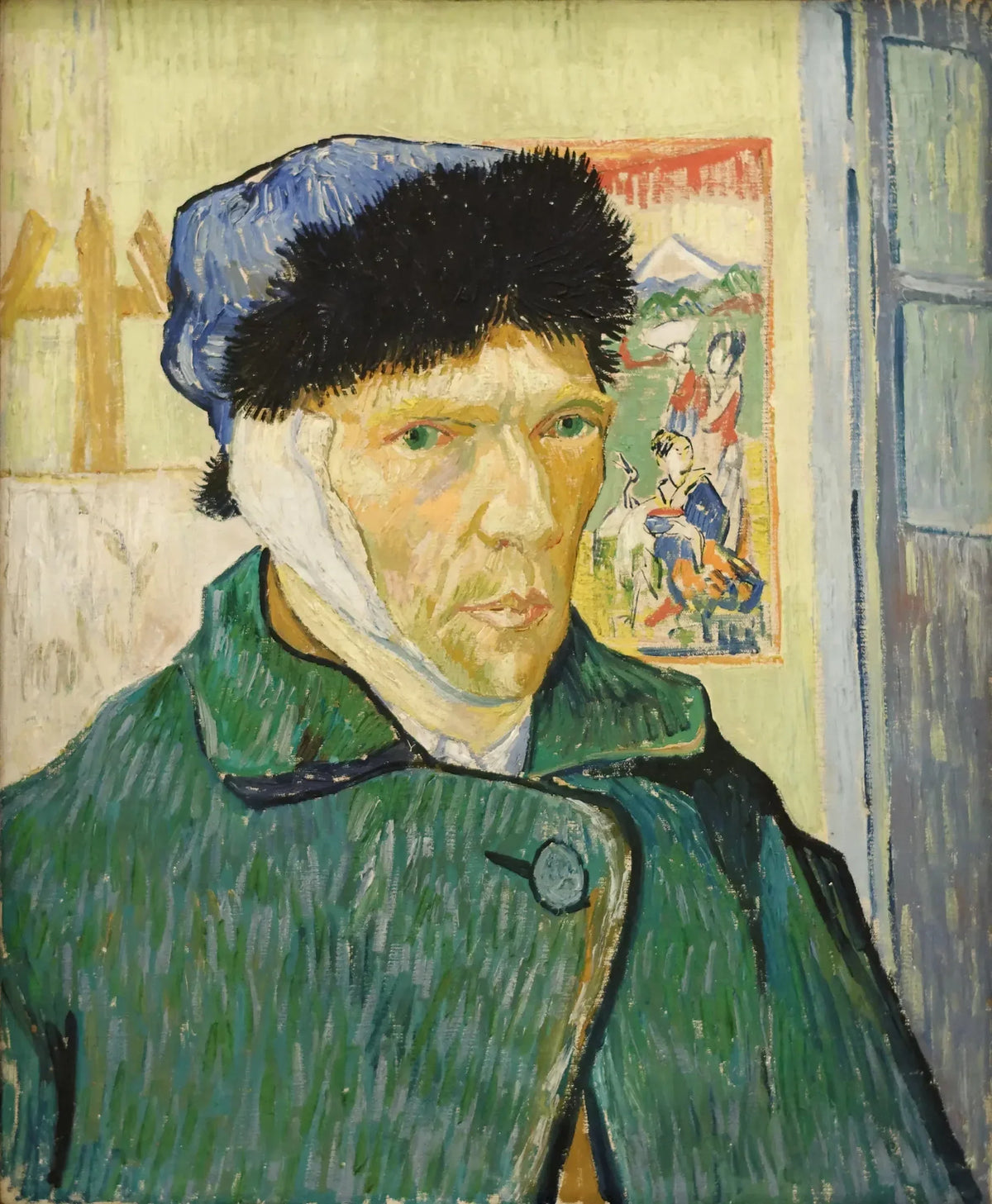 Autoportrait à l’oreille bandée de Vincent van Gogh, peint à Arles en janvier 1889