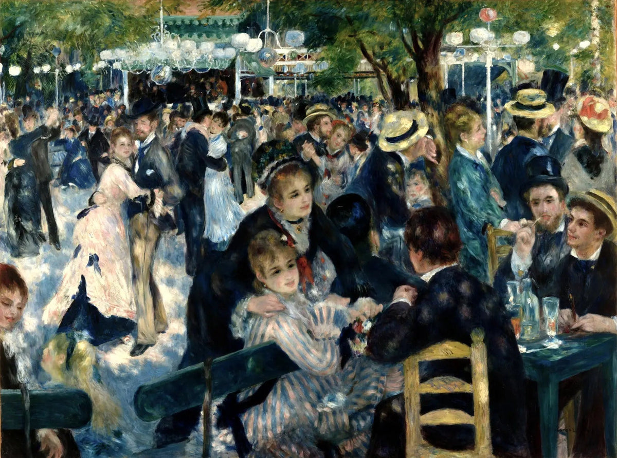 Bal du moulin de la Galette, exemple de la touche, de la lumière et des couleurs de Renoir