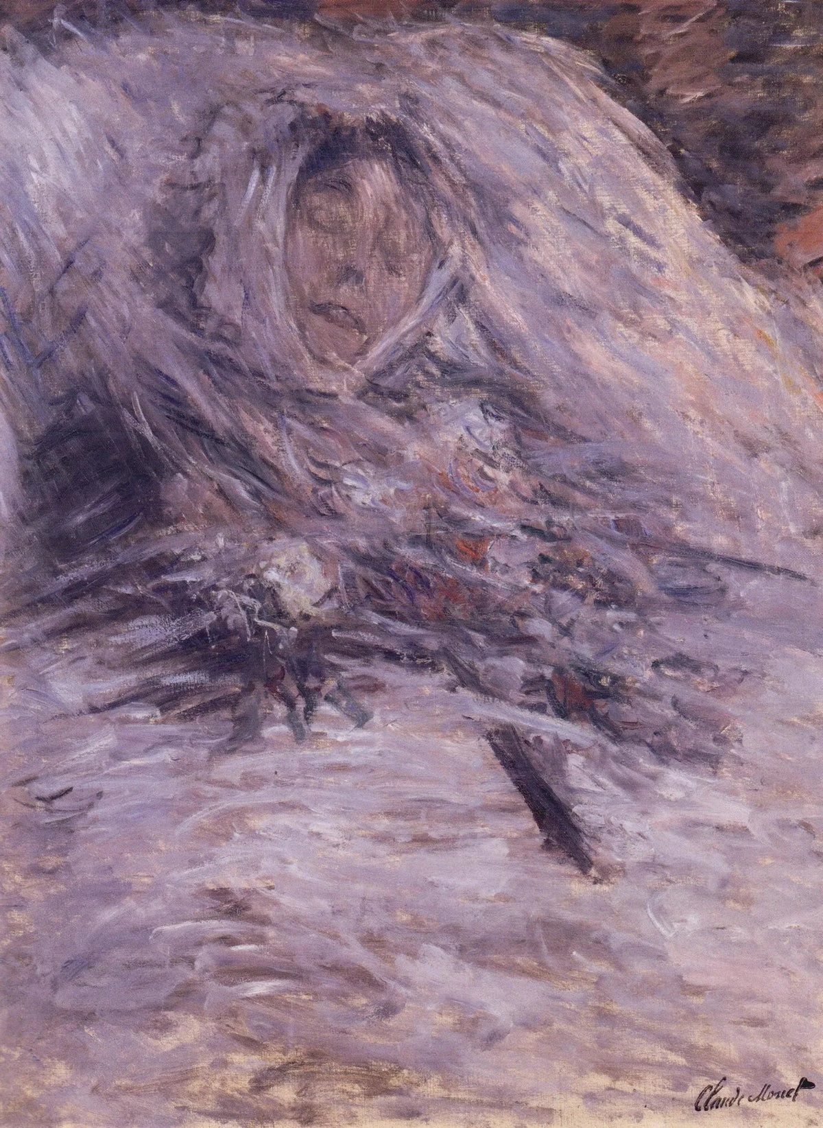 Camille Monet sur son lit de mort, portrait intime peint par Claude Monet en 1879