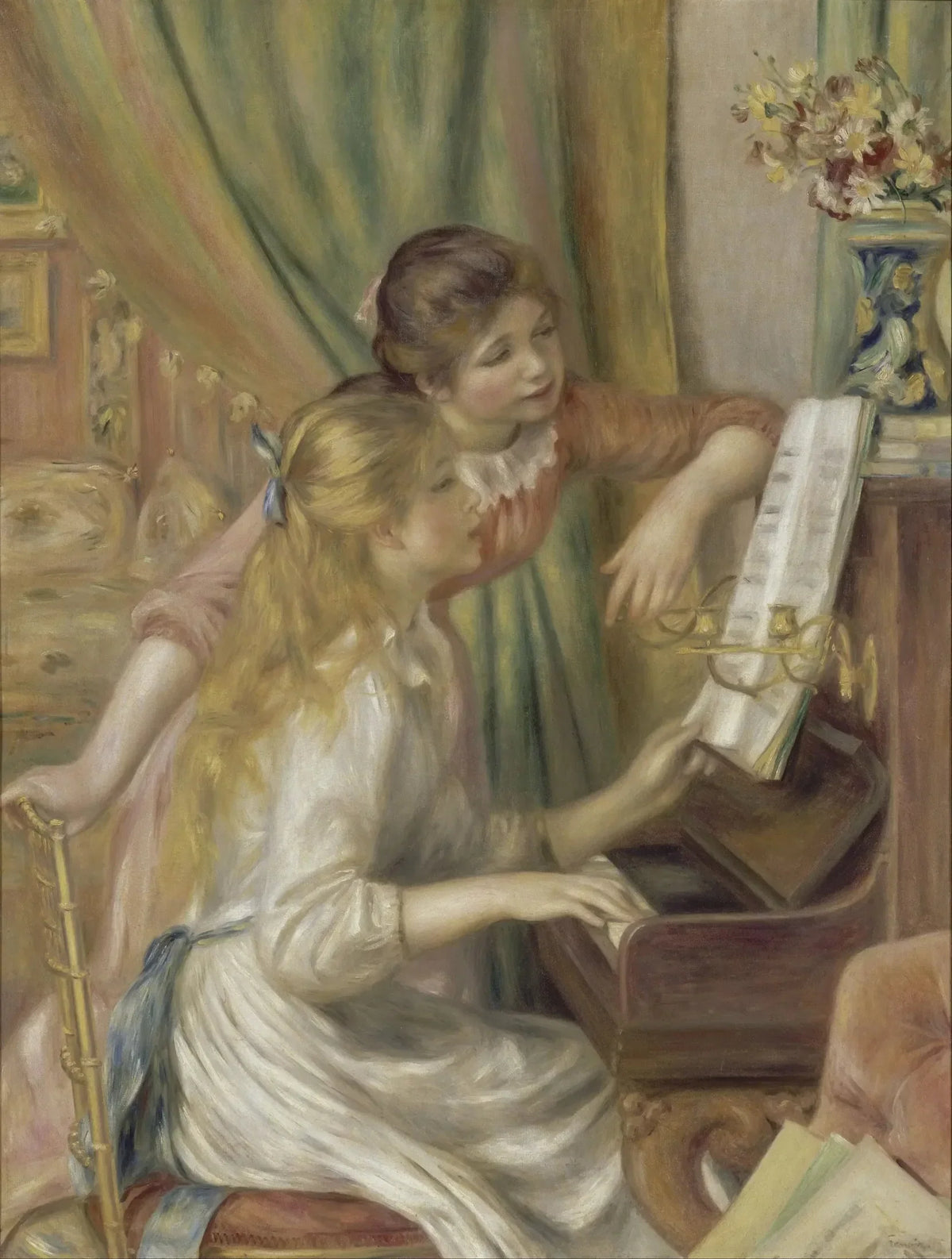 Jeunes filles au piano de Pierre-Auguste Renoir, version du musée d’Orsay peinte en 1892.