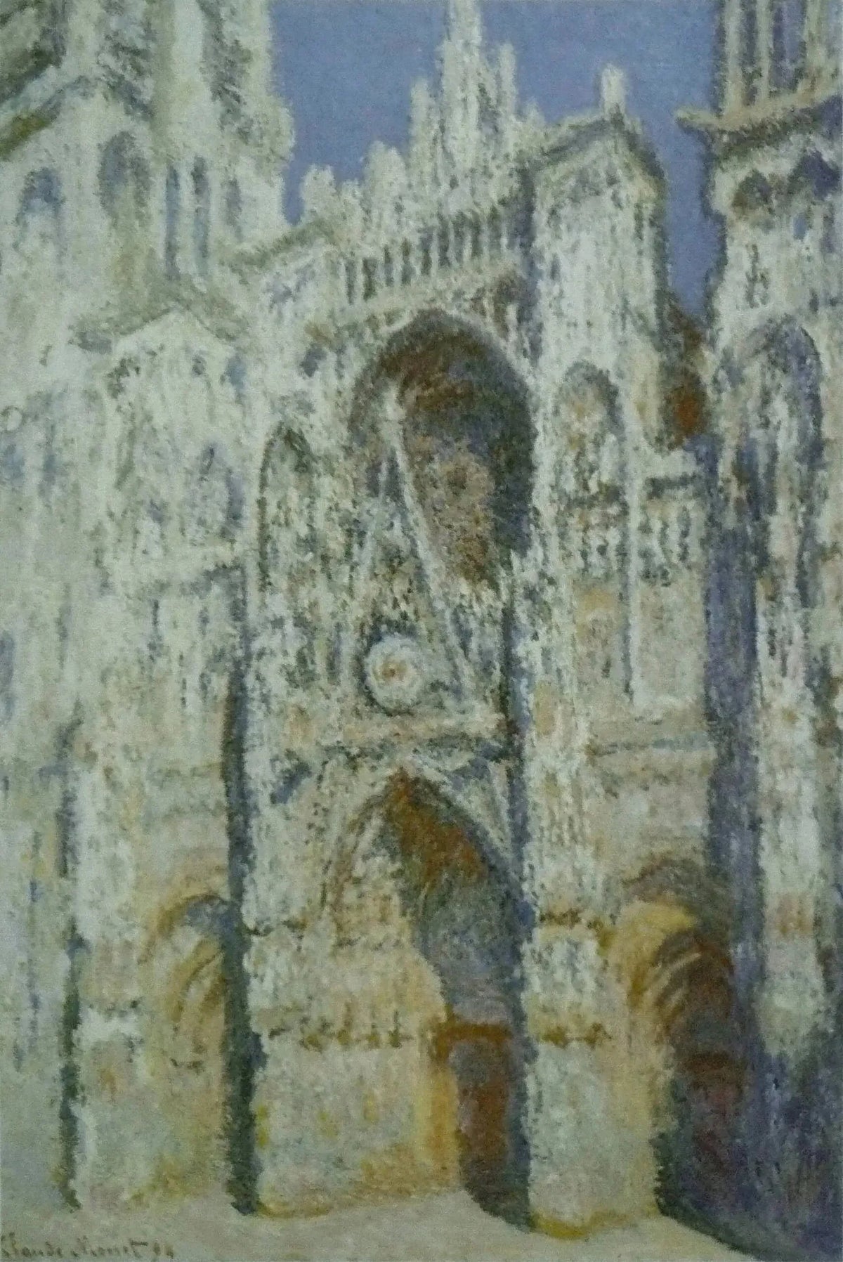 La Cathédrale de Rouen, portail et tour Saint-Romain en plein soleil, par Claude Monet