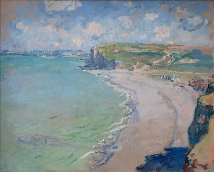 La Plage de Pourville de Monet, falaise et marée sur la côte normande
