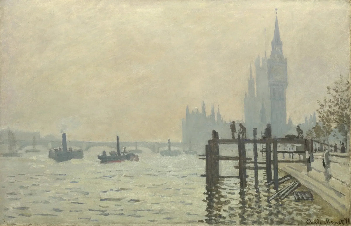 La Tamise au-dessous de Westminster de Monet, Londres vers 1871