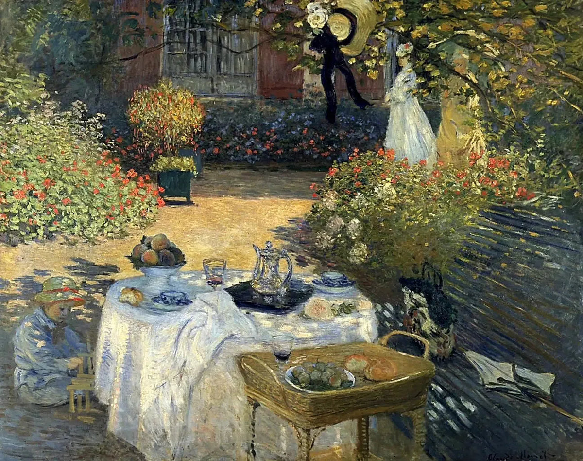 Le Déjeuner de Claude Monet, scène familiale autour d’une table dans un intérieur