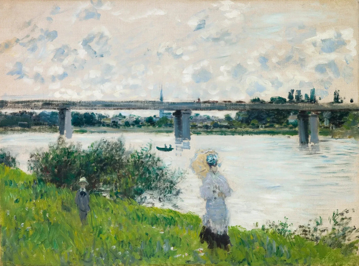 Le Pont du chemin de fer à Argenteuil de Claude Monet, train traversant la Seine