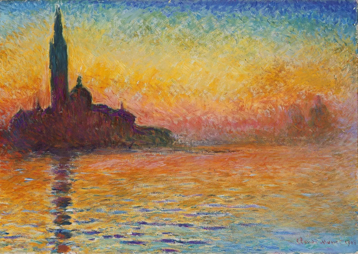 Saint-Georges Majeur au crépuscule de Monet, Venise et la lagune en 1908