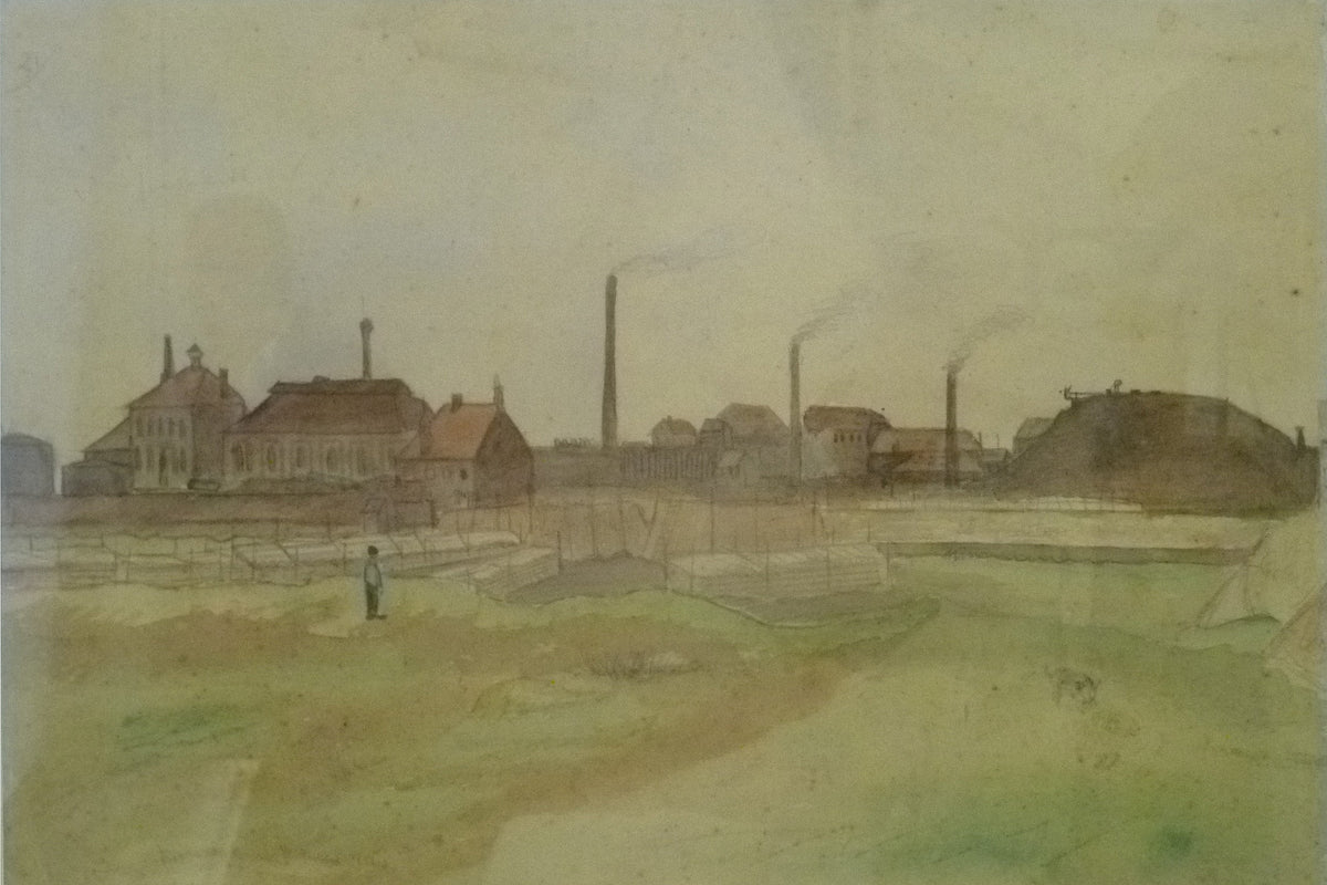 Usine à coke à Flénu dans le Borinage, dessin et aquarelle de Vincent van Gogh, 1879