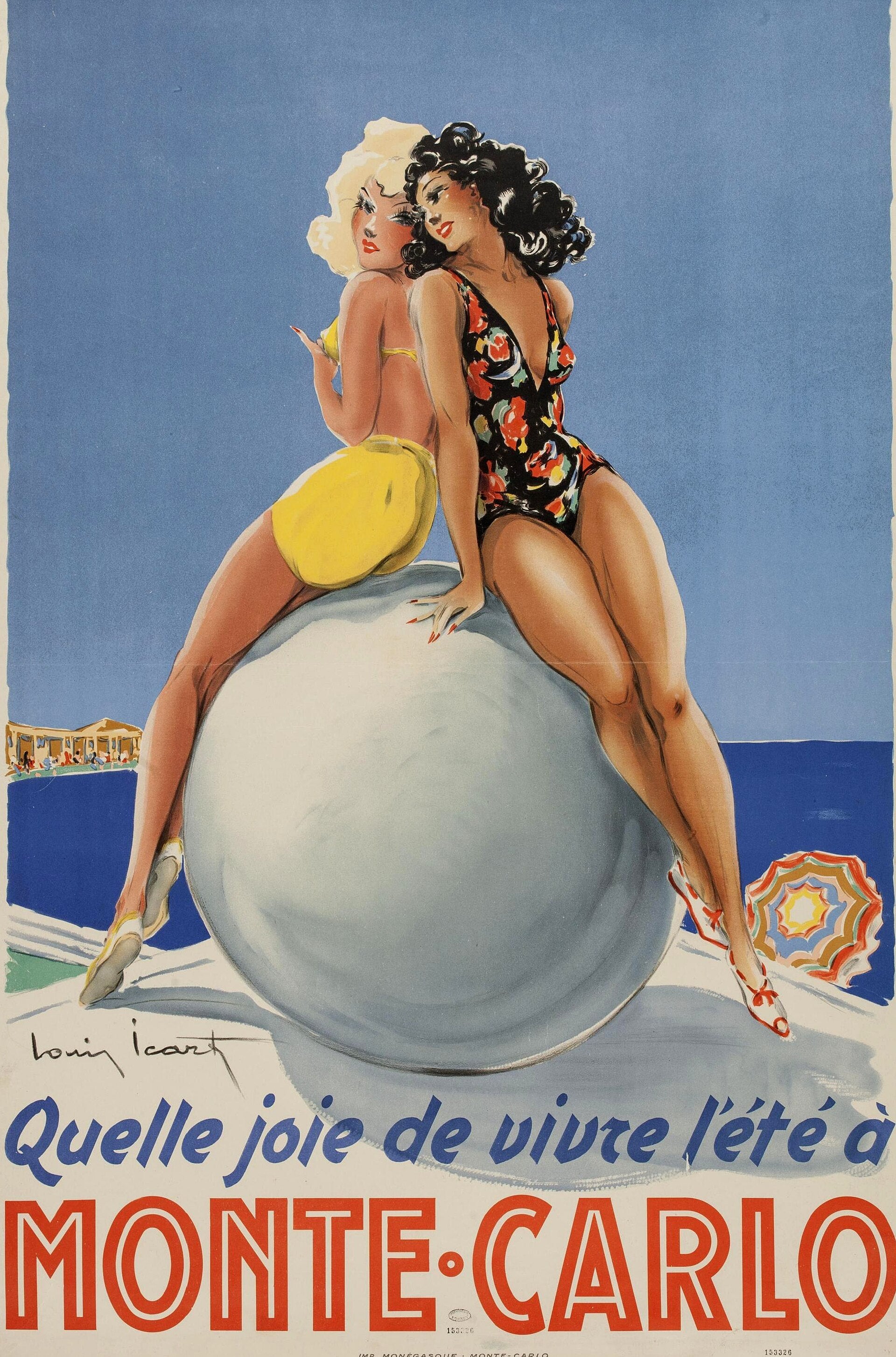 Monte-Carlo, Louis Icart, années 1920 — reproduction peinte à la main