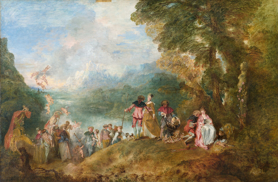 L’Embarquement pour Cythère, île de Vénus et Cupidon - Jean-Antoine Watteau