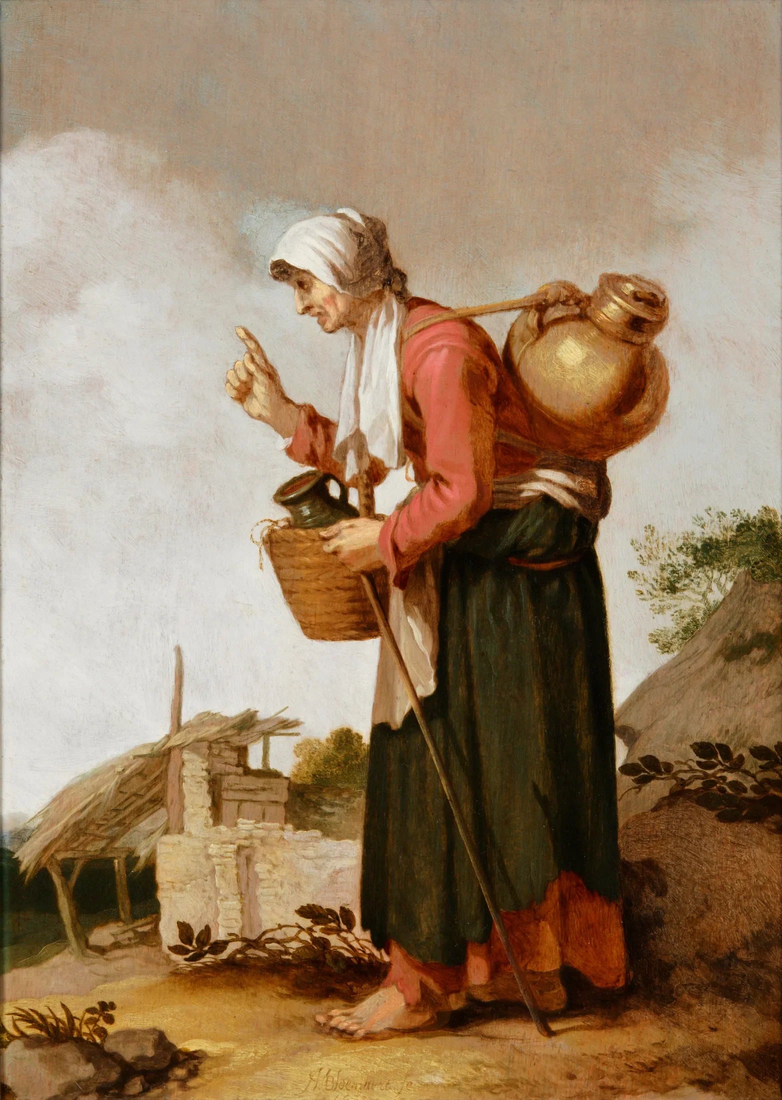 Boerin - Abraham Bloemaert image 1 copie de tableau peinte à la main