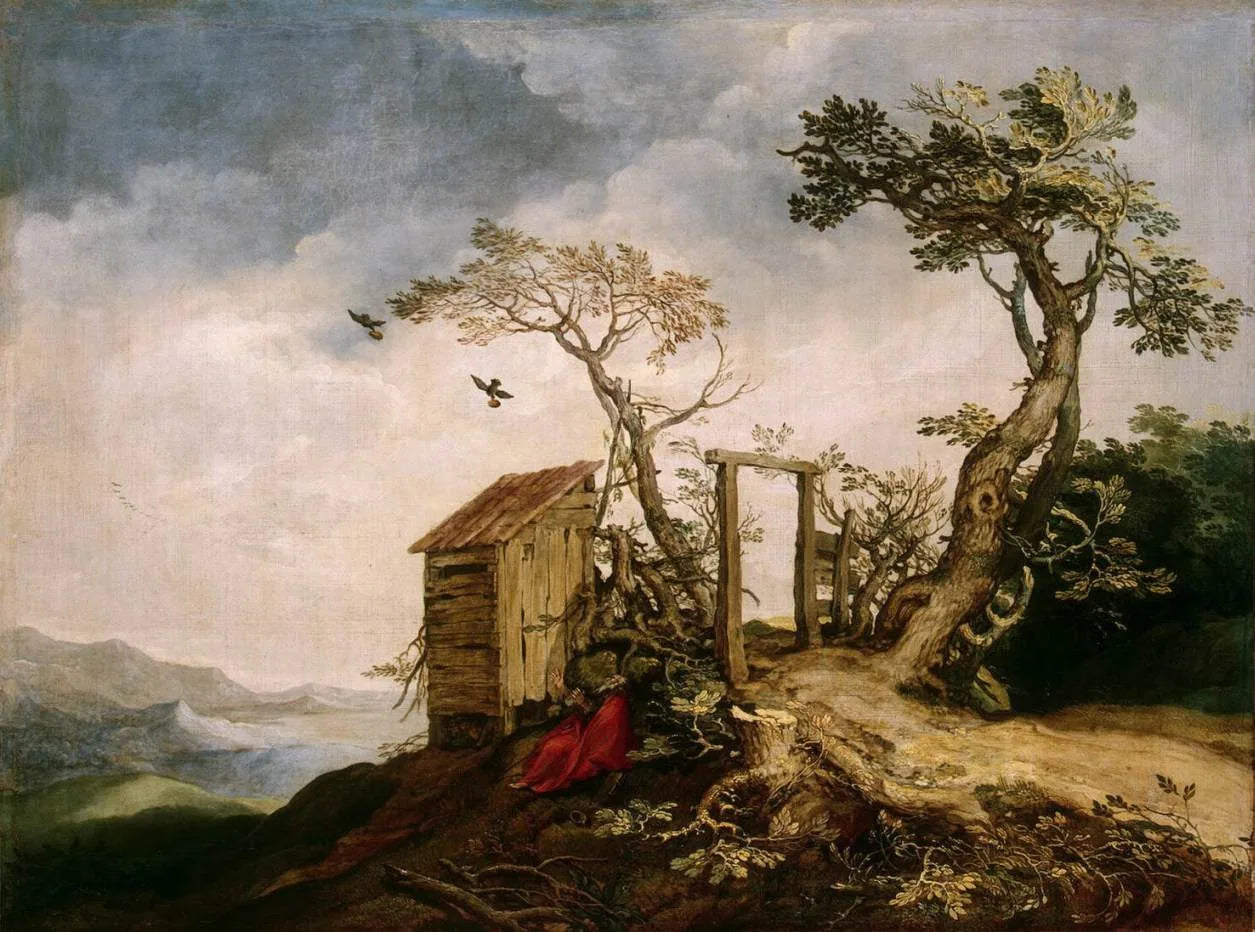 Paysage avec le prophète Élie dans le désert - Abraham Bloemaert image 1 reproduction artisanale de tableau