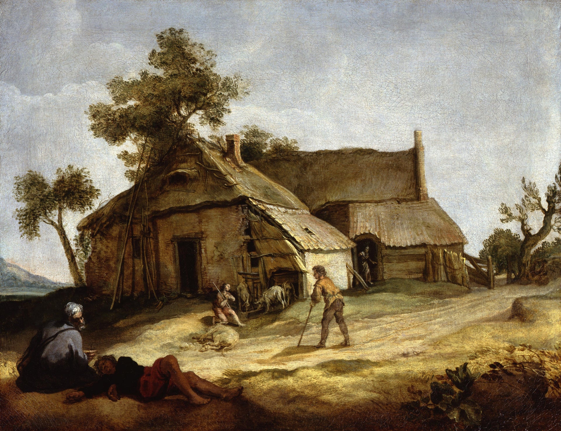 Ferme avec la parabole du fils prodigue - Abraham Bloemaert image 1 reproduction de peinture à l’huile
