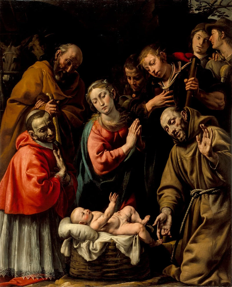 Adoration des bergers avec les saints François et Carlo Borromeo - Tanzio da Varallo