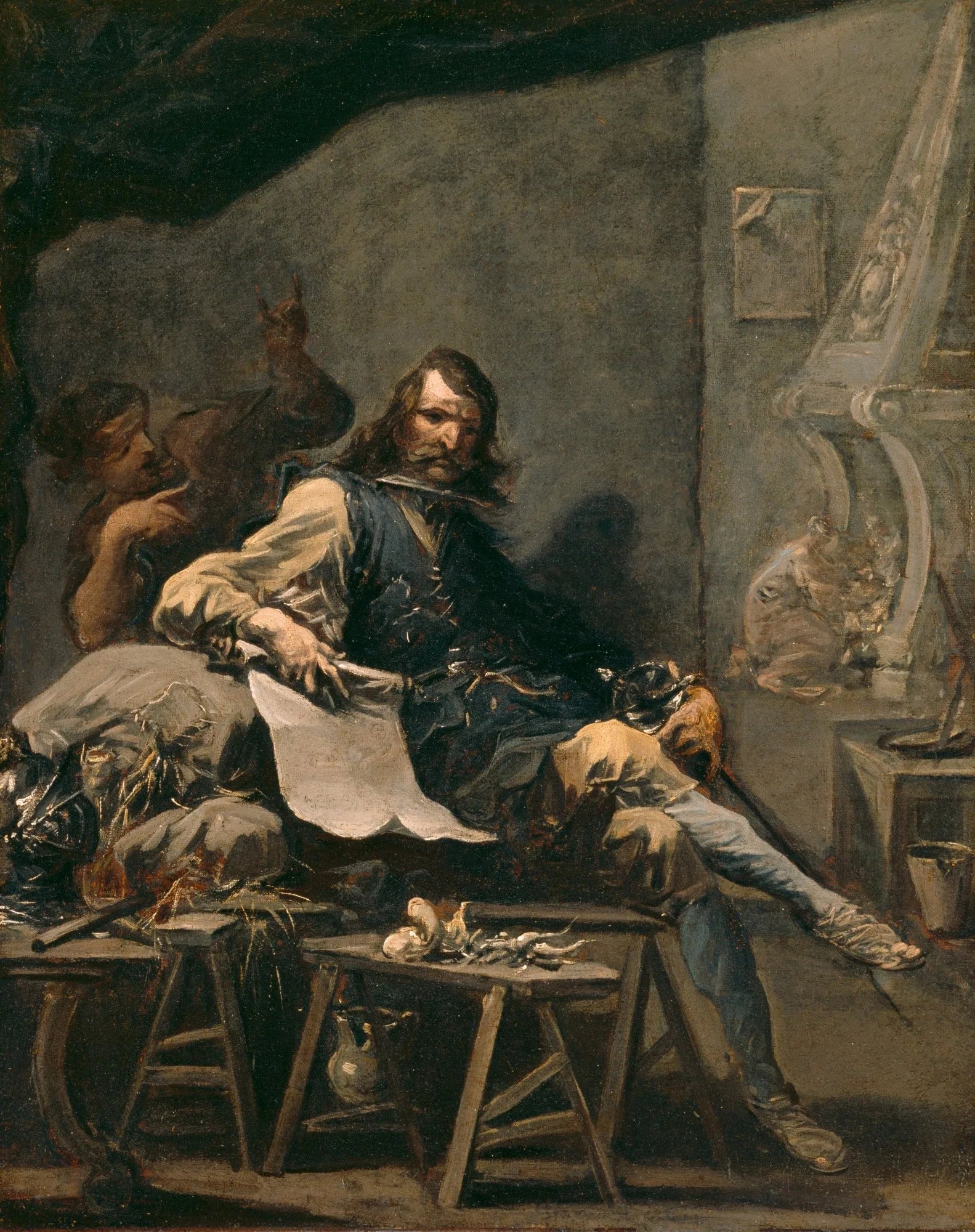 Satire sur un noble dans la misère - Alessandro Magnasco image 1 copie de tableau peinte à la main