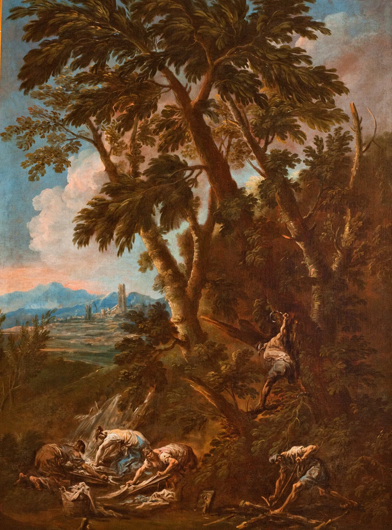 Blanchisseuses et bûcherons. - Alessandro Magnasco