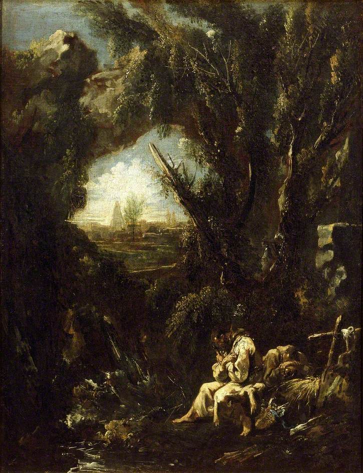 Paysage avec deux ermites en méditation - Alessandro Magnasco