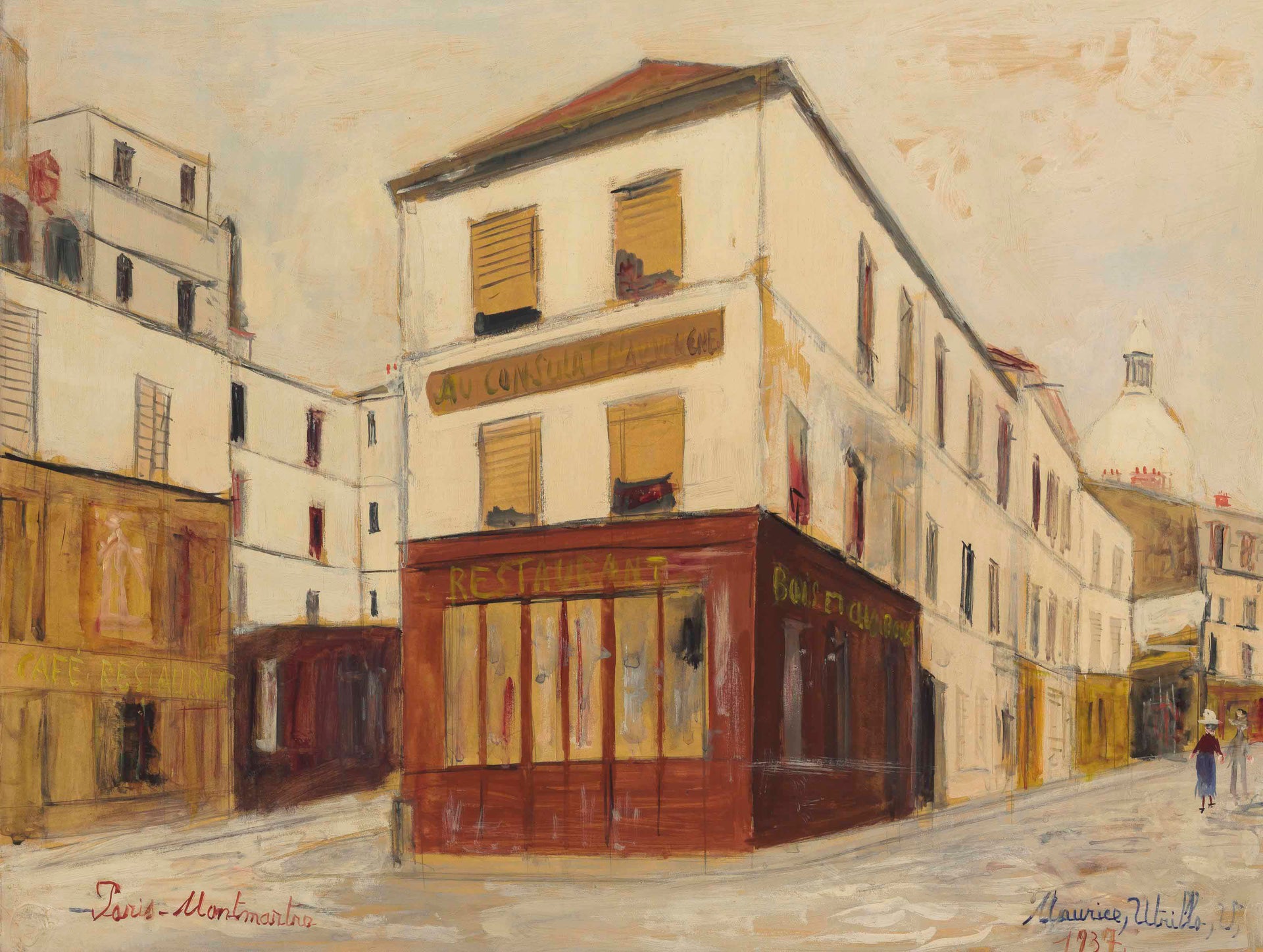 Au Consulat d'Auvergne, Rue Norvins - Maurice Utrillo