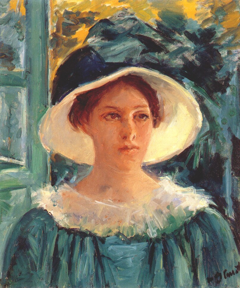 Jeune Femme en vert au soleil, Mary Cassatt, vers 1914, huile sur toile