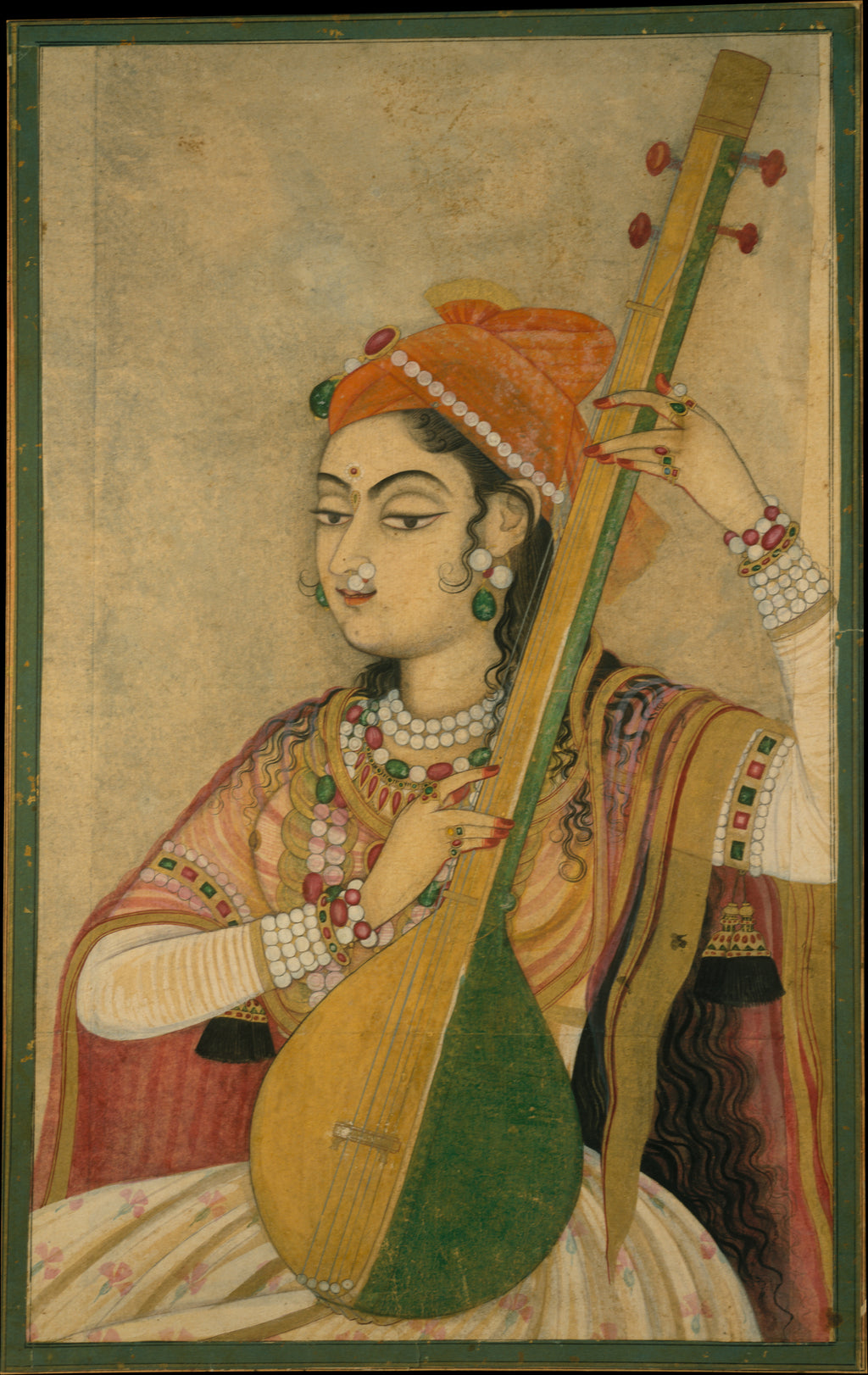 India (Rajasthan, Kishangarh), A Lady Playing the Tanpura, ca. 1735, The Metropolitan Museum of Art, New York