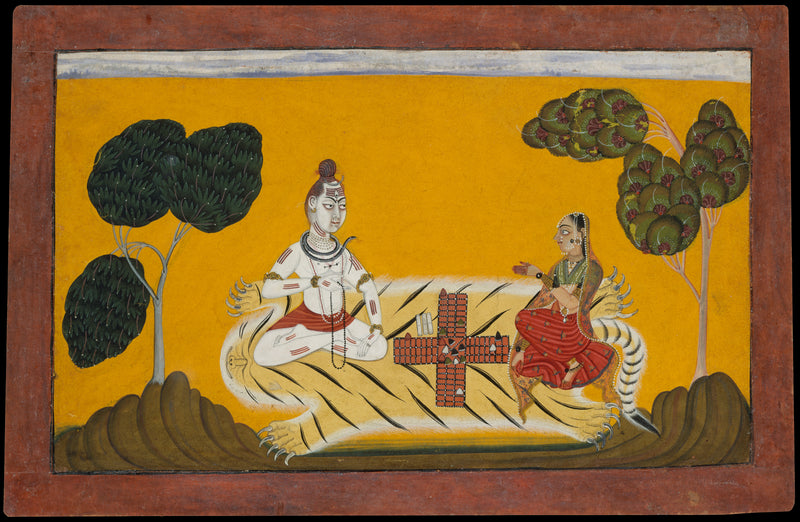 Shiva and Parvati Playing Chaupar: Folio from a Rasamanjari Series - Devidasa of Nurpur