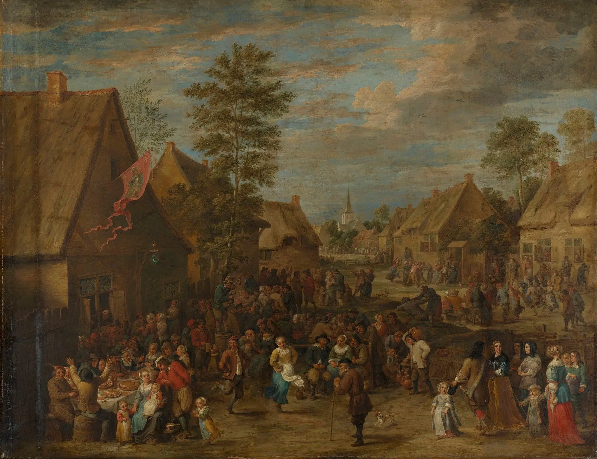 Une Kermesse le jour de la Saint-Georges - David Teniers le Jeune image 1 copie de tableau peinte à la main