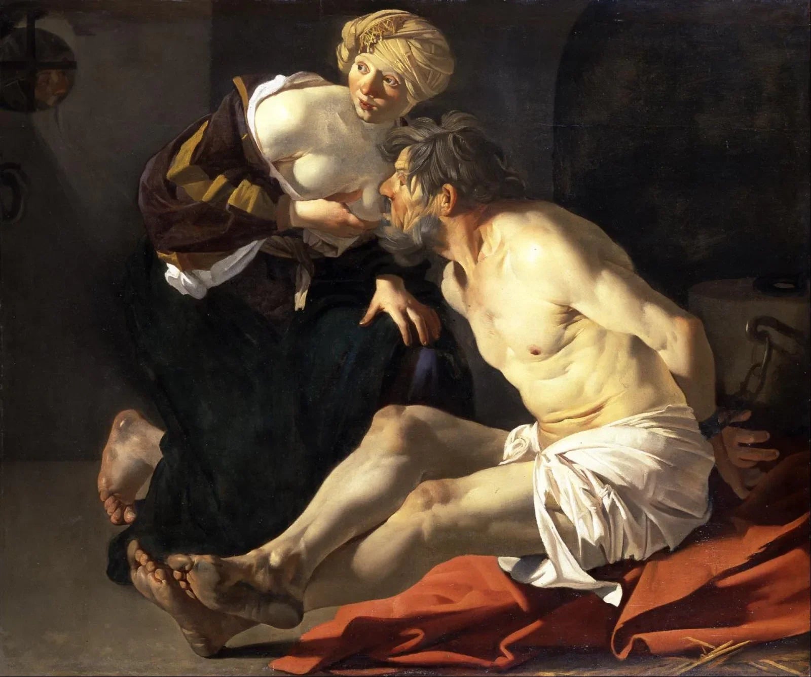Charité romaine, Cimon et Pero - Dirck van Baburen image 1 copie peinte à la main à l’huile