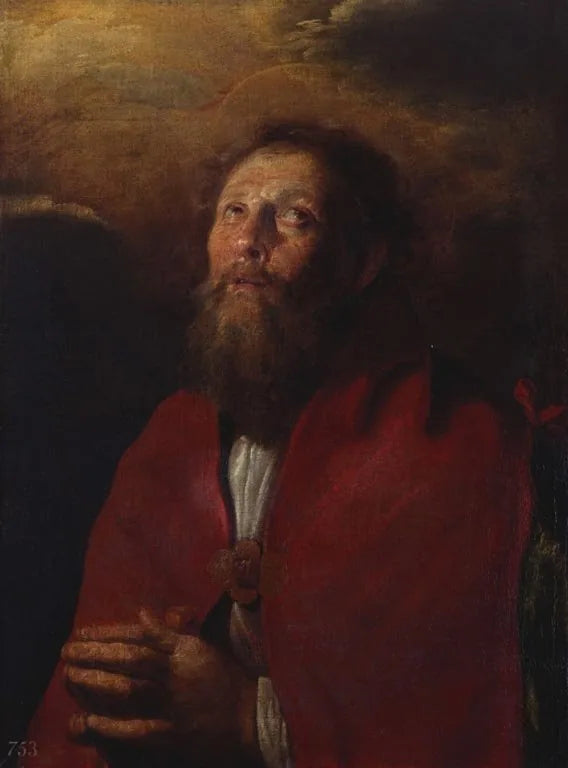 Un saint barbu en prière - Domenico Fetti image 1 copie de tableau peinte à la main