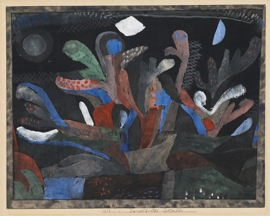 Picture of a garden in dark colours - Paul Klee