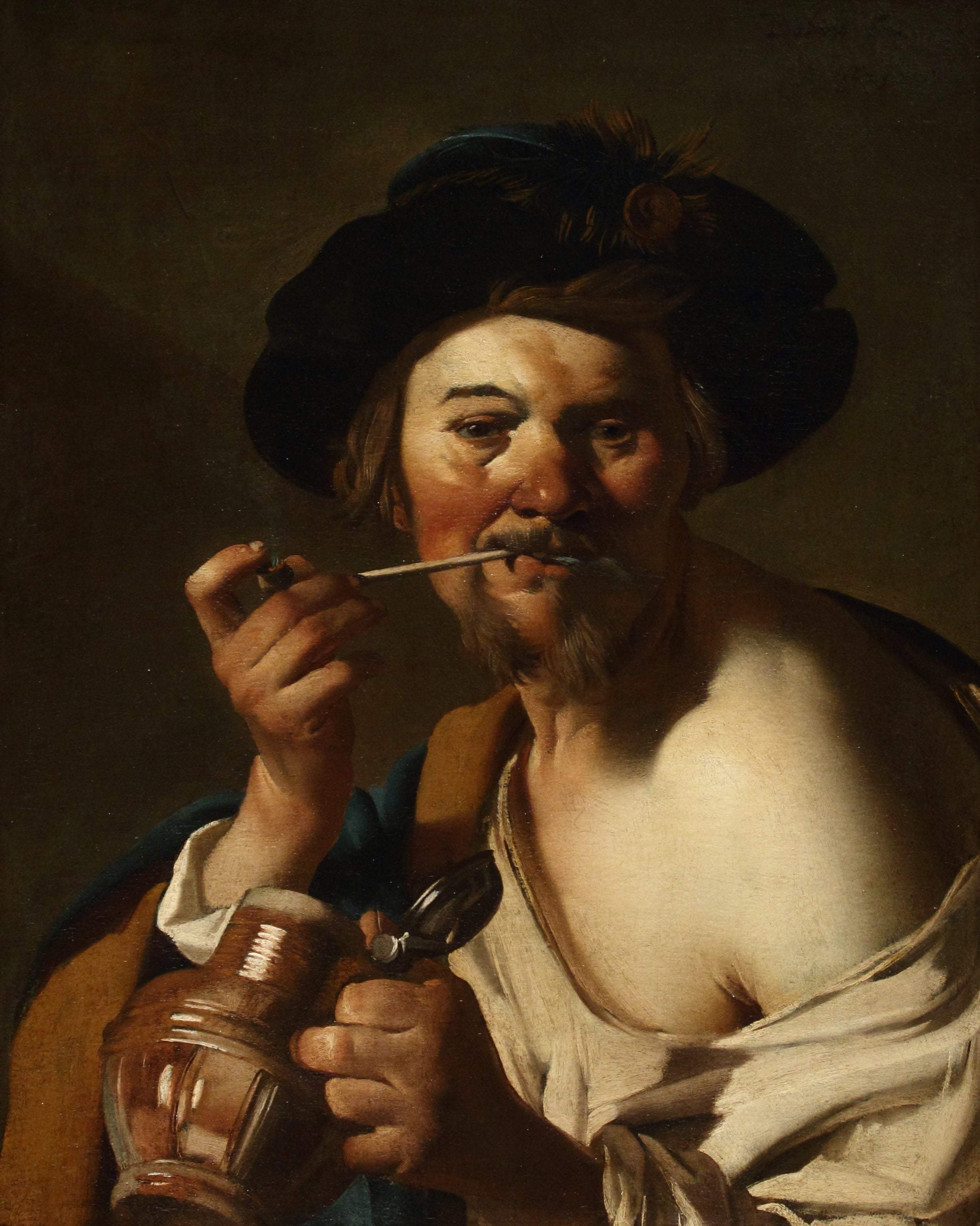 Fumeur de pipe - Dirck van Baburen image 1 tableau peint à l’huile sur toile