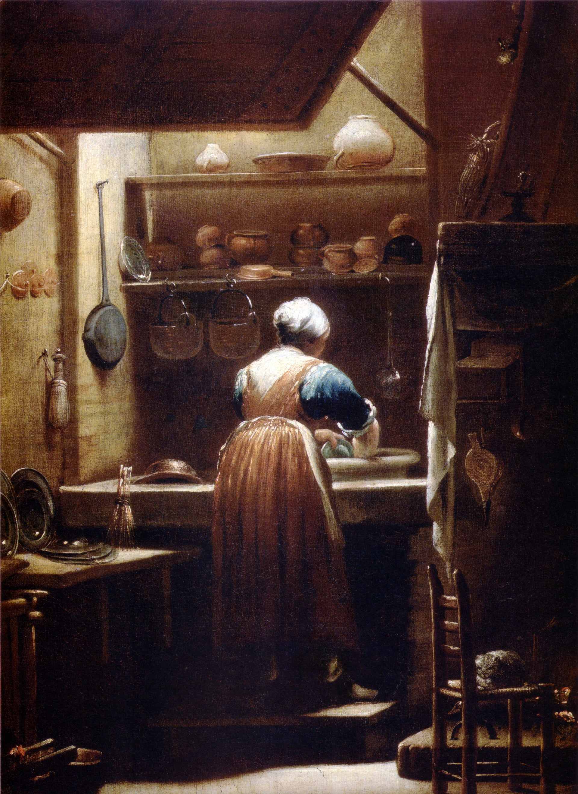 La sguattera - Giuseppe Maria Crespi image 1 copie de tableau peinte à la main