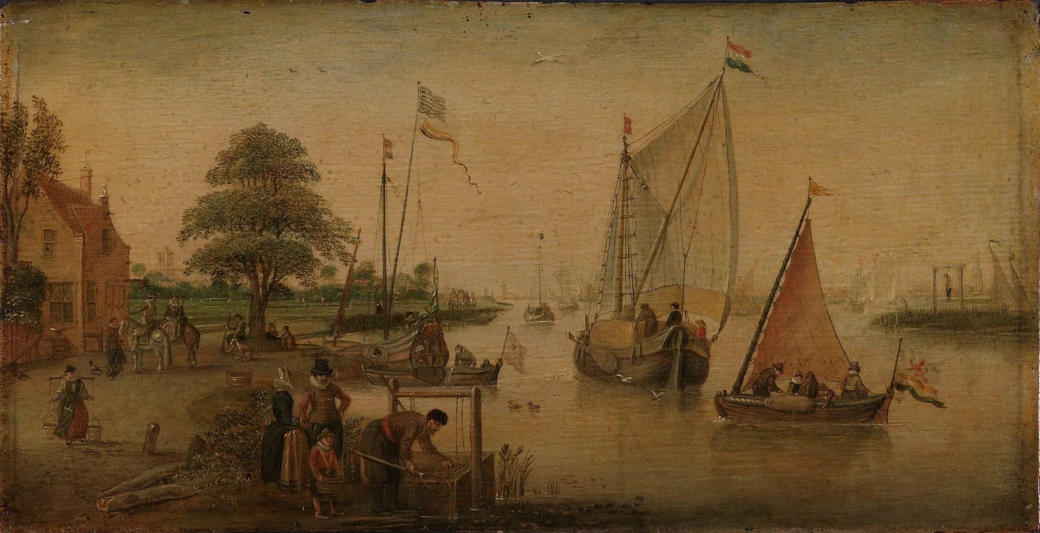 Canal néerlandais - Hendrick Avercamp image 1 reproduction de peinture à l’huile
