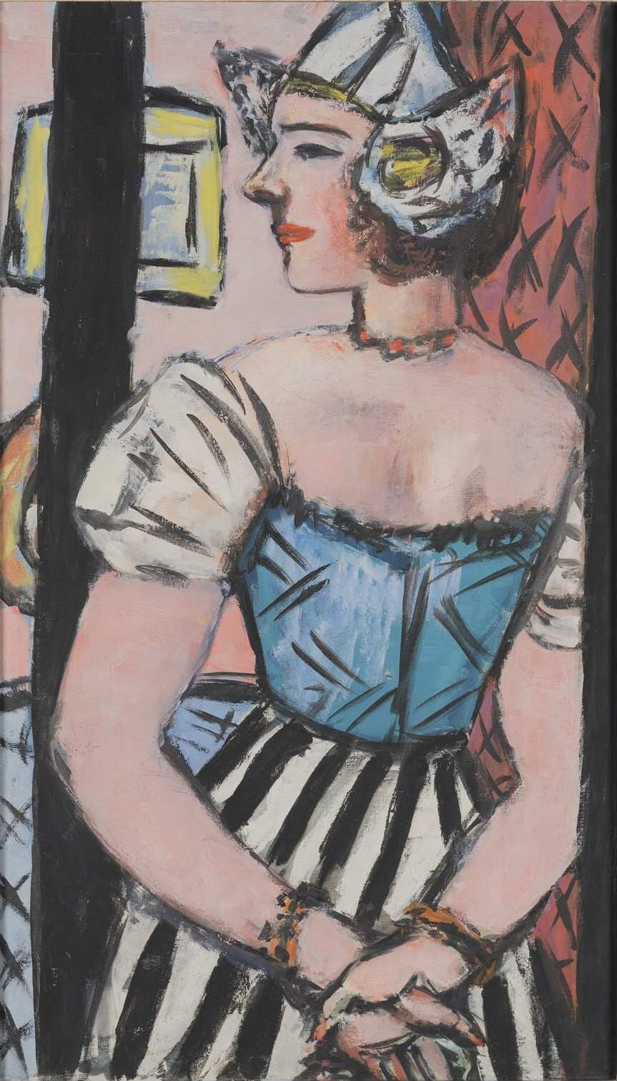 Holländerin in gestreiftem Rock - Max Beckmann