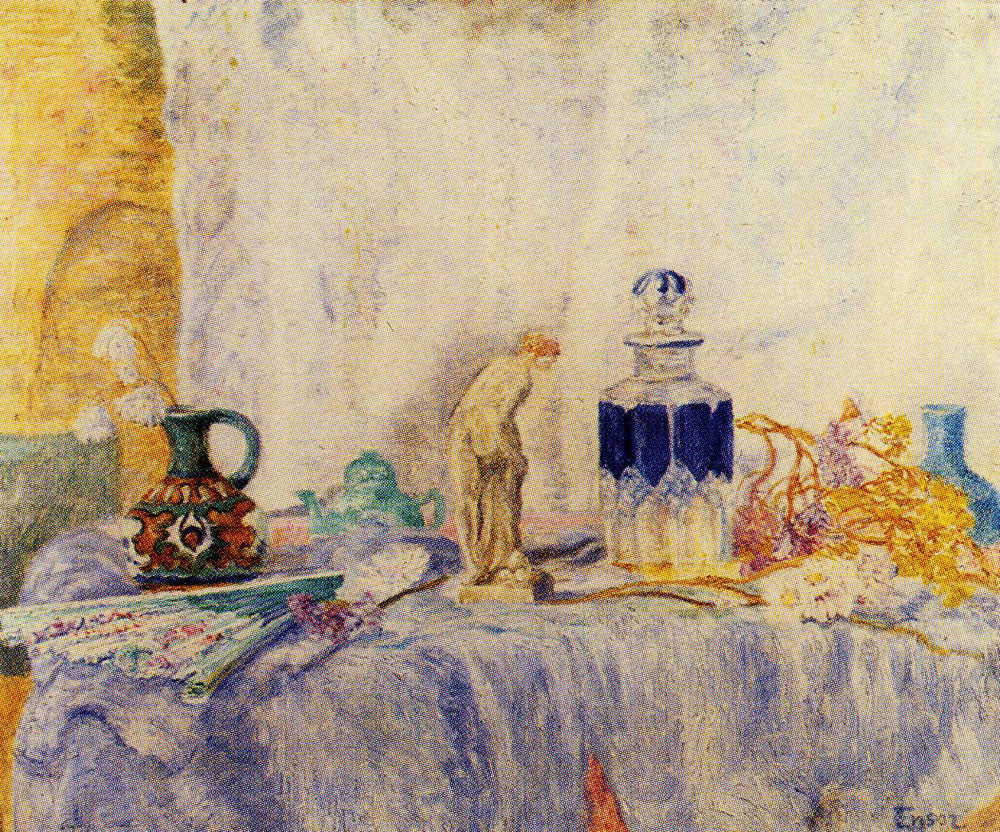 Still Life with Tanagra Figure and Mask - James Ensor