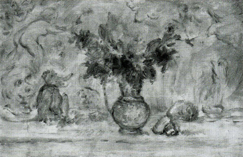 Still Life with Vase of Flowers and Small Monkey - James Ensor