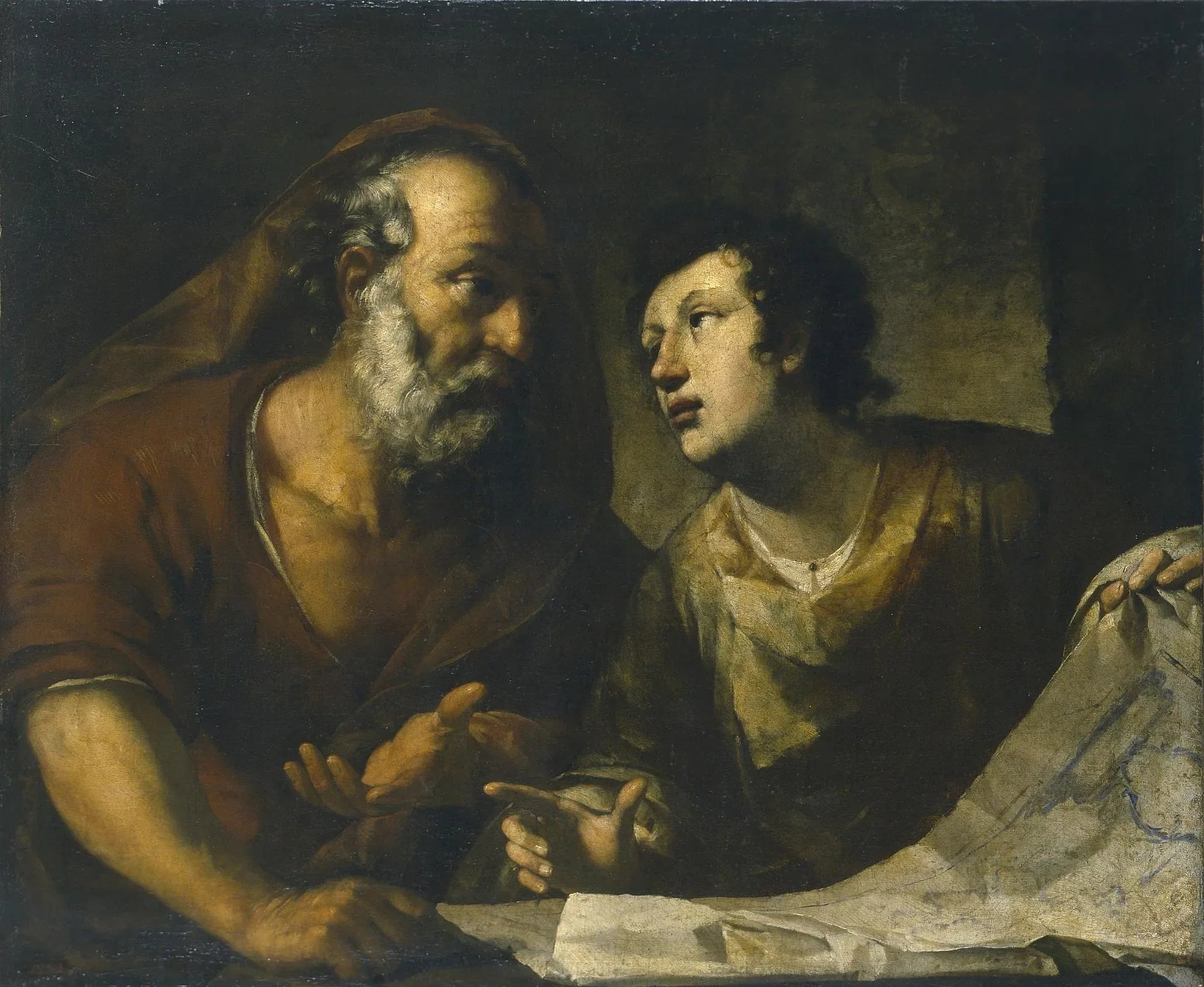Géographe - Pier Francesco Mola image 1 tableau peint à l’huile sur toile