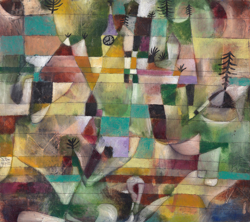Landscape with yellow church tower - Paul Klee
