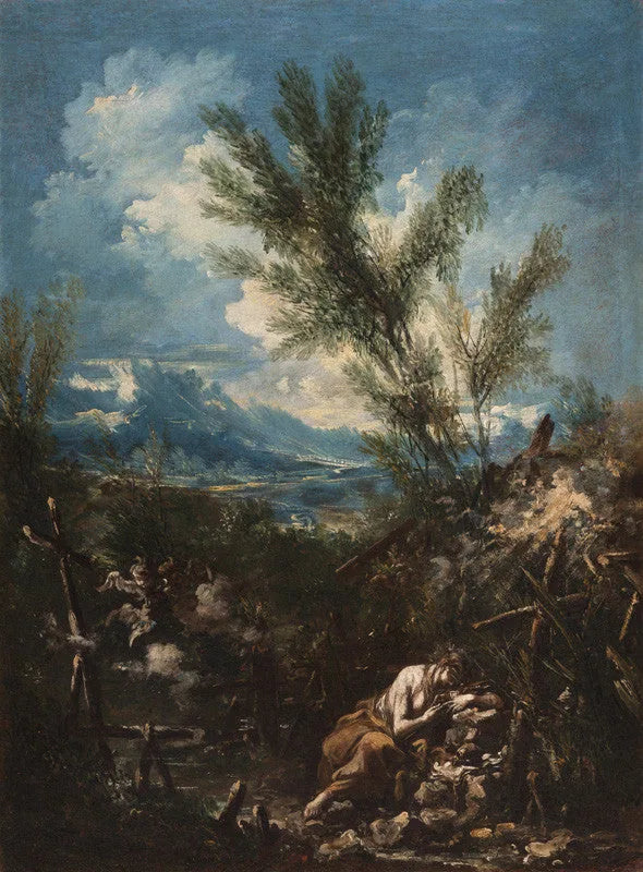 Sainte Marie-Madeleine pénitente dans un paysage - Alessandro Magnasco image 1 tableau peint à l’huile sur toile