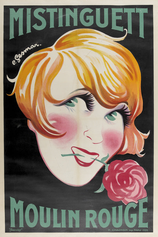 Mistinguett au Moulin Rouge, Charles Gesmar, 1926 — reproduction peinte à la main
