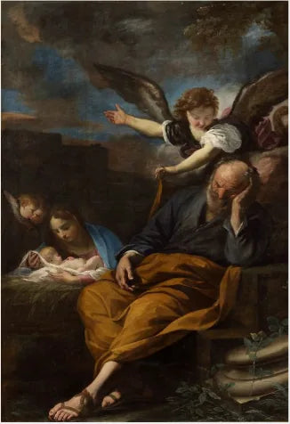 Le rêve de saint Joseph - Pier Francesco Mola image 1 copie peinte à la main à l’huile