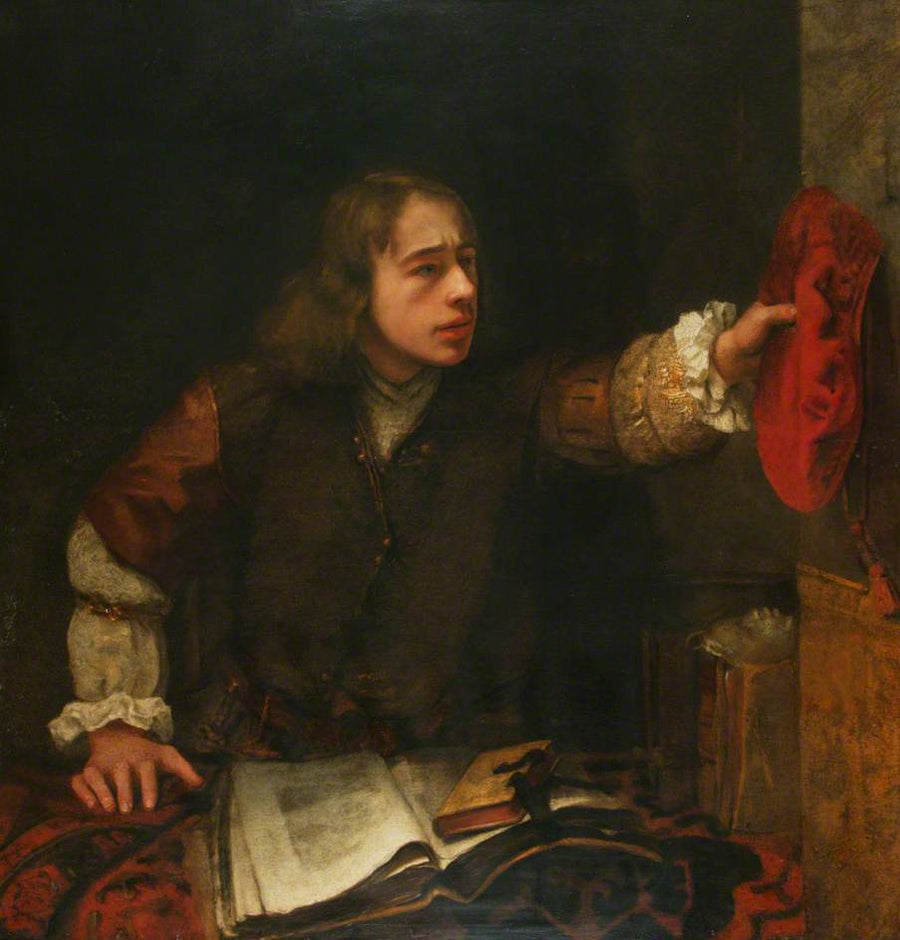 Homme avec un chapeau à la main tendue - Samuel van Hoogstraten