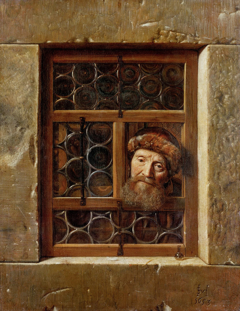 Un vieil homme à la fenêtre - Samuel van Hoogstraten