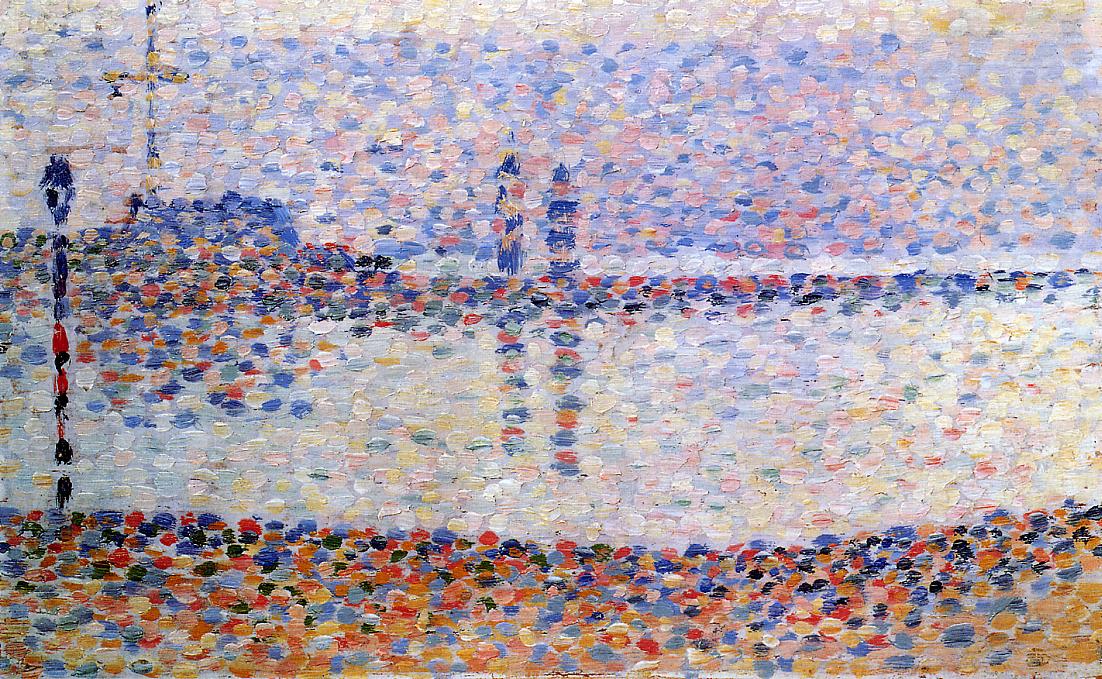 Étude pour « Le Chenal de Gravelines, le soir », Georges Seurat, 1890