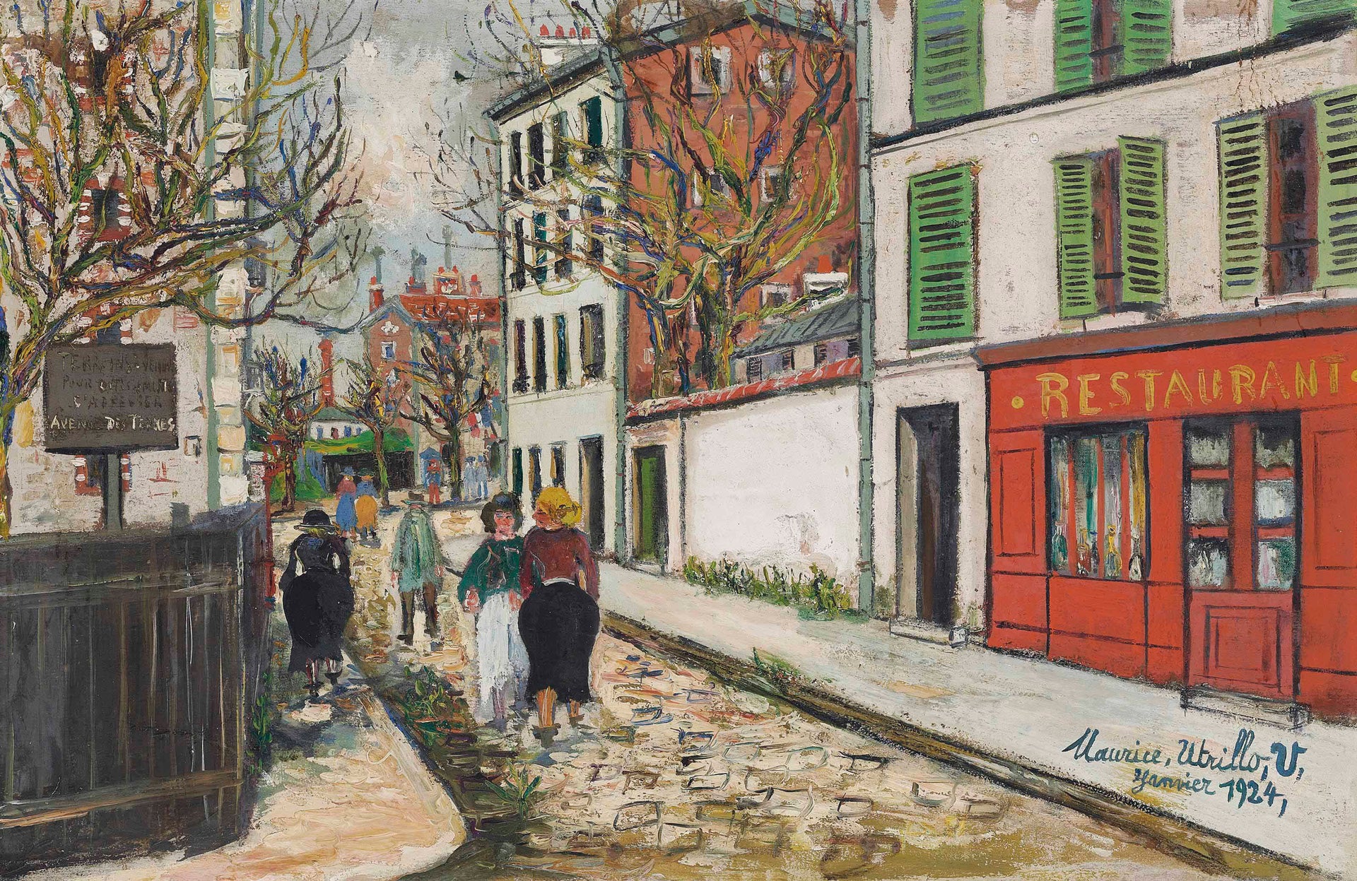 Une rue dans le XVIIe arrondissement - Maurice Utrillo