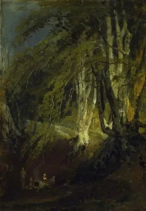 A Beech Wood with Gypsies round a Campfire - J. M. W. Turner
