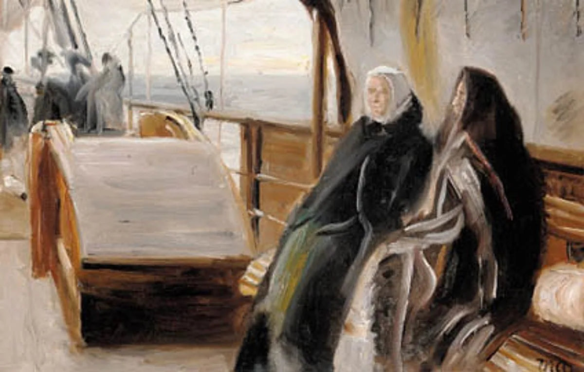 À bord d'un voilier. - Michael Peter Ancher image 1 reproduction artisanale de tableau
