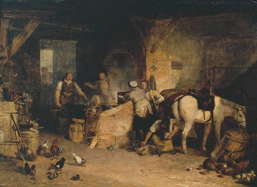 A Country Blacksmith Disputing upon the Price of Iron, and the Price Charged to the Butcher for Shoeing his Poney - J. M. W. Turner