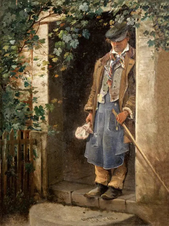 À Krippen. L'homme sur le pas de la porte - Ivan Chichkine image 1 reproduction de peinture à l’huile