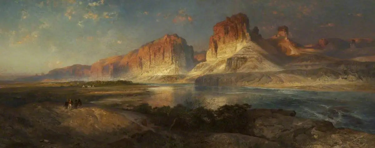 À l'approche du camp, en soirée sur le haut du fleuve Colorado, Wyoming - Thomas Moran image 1 reproduction réalisée par Alpha Reproduction