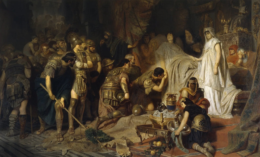À l'article de la mort, Alexandre le Grand fait ses adieux à son armée. - Karl von Piloty image 1 copie de tableau peinte à la main